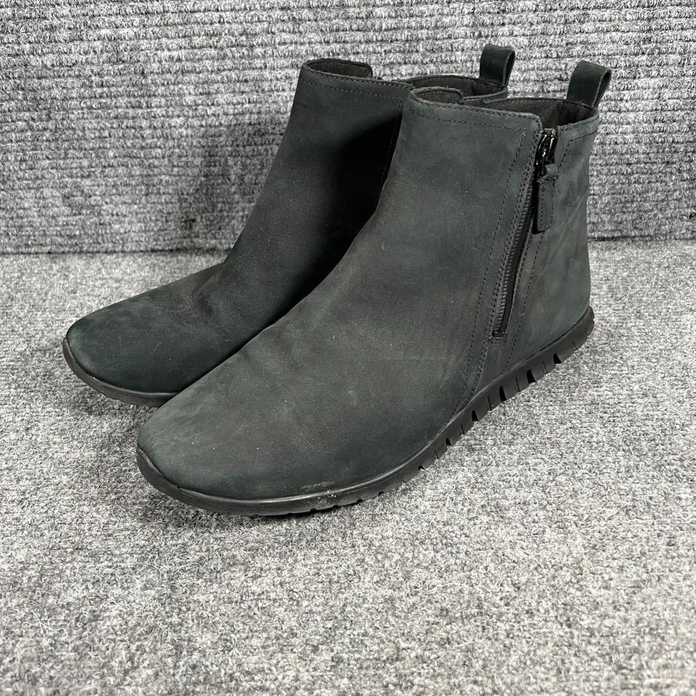 Cole Haan ZeroGrand Washed Black‎ Zip Ankle Boot Waterproof Womens Size 10